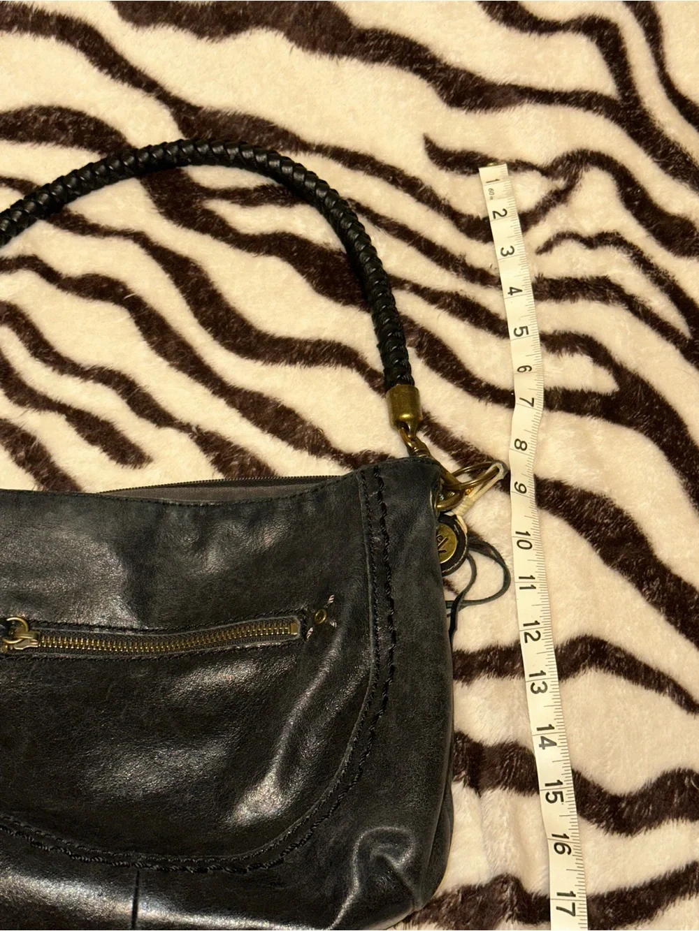 The Sak Black Leather Braided-Handle Hobo